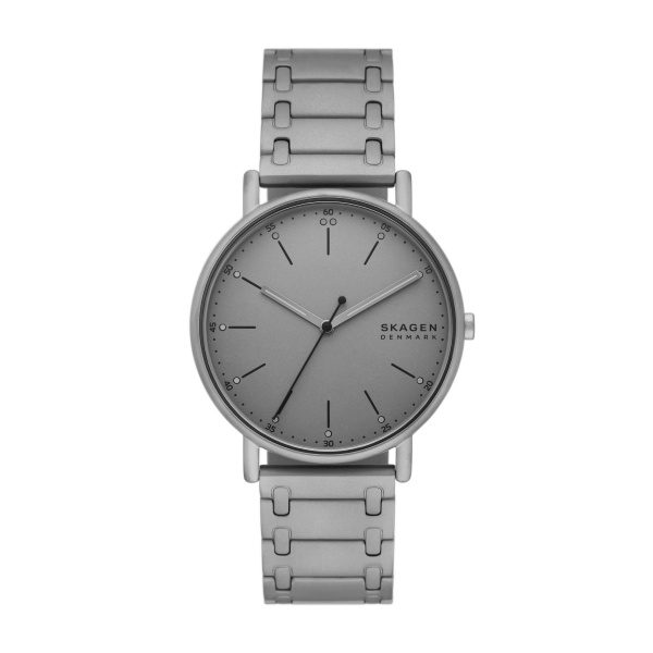 Skagen Quarts heren pols horloge staal met stalen band uit de Signatur collectie. 5 ATM waterdicht.